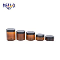 Amber PET Plastic Facial Mask Container, Cosmetic Jar For Cream And Butter