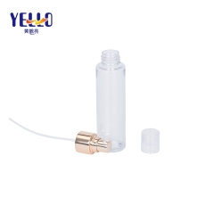 50ml 100ml 150ml Long Slim Plastic Bottles With Golden Mist Spray Pump