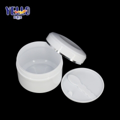 White PP Plastic Face Cream Jar Container, With Silver Gold Edge