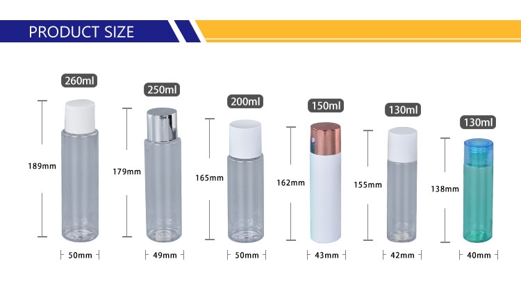 Cylinder Plastic Empty Cosmetic Bottles For Skin Toner And Lotion