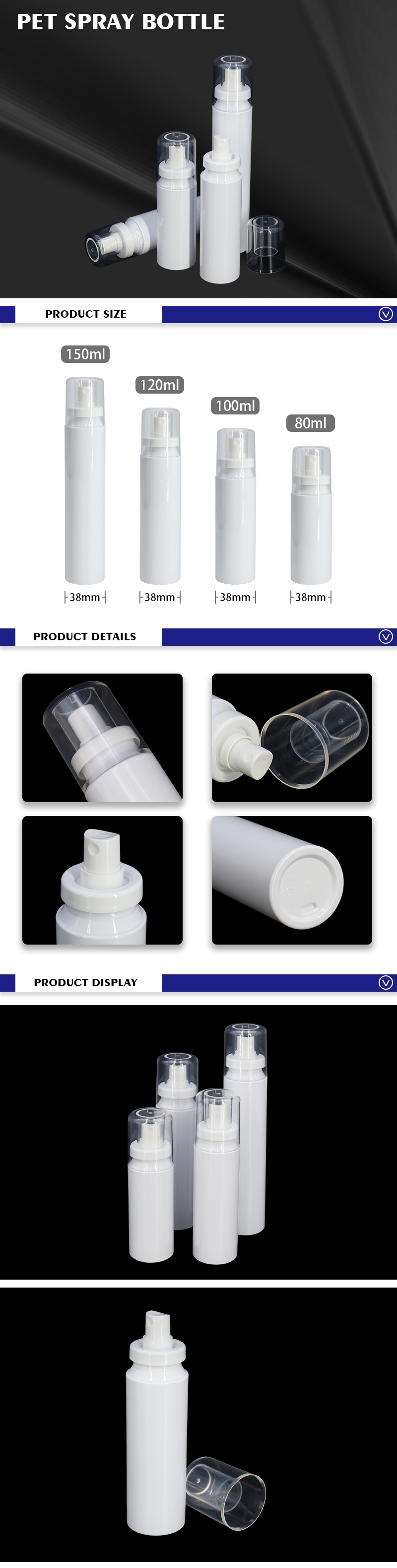 PET Plastic Empty Mist Spray Bottle