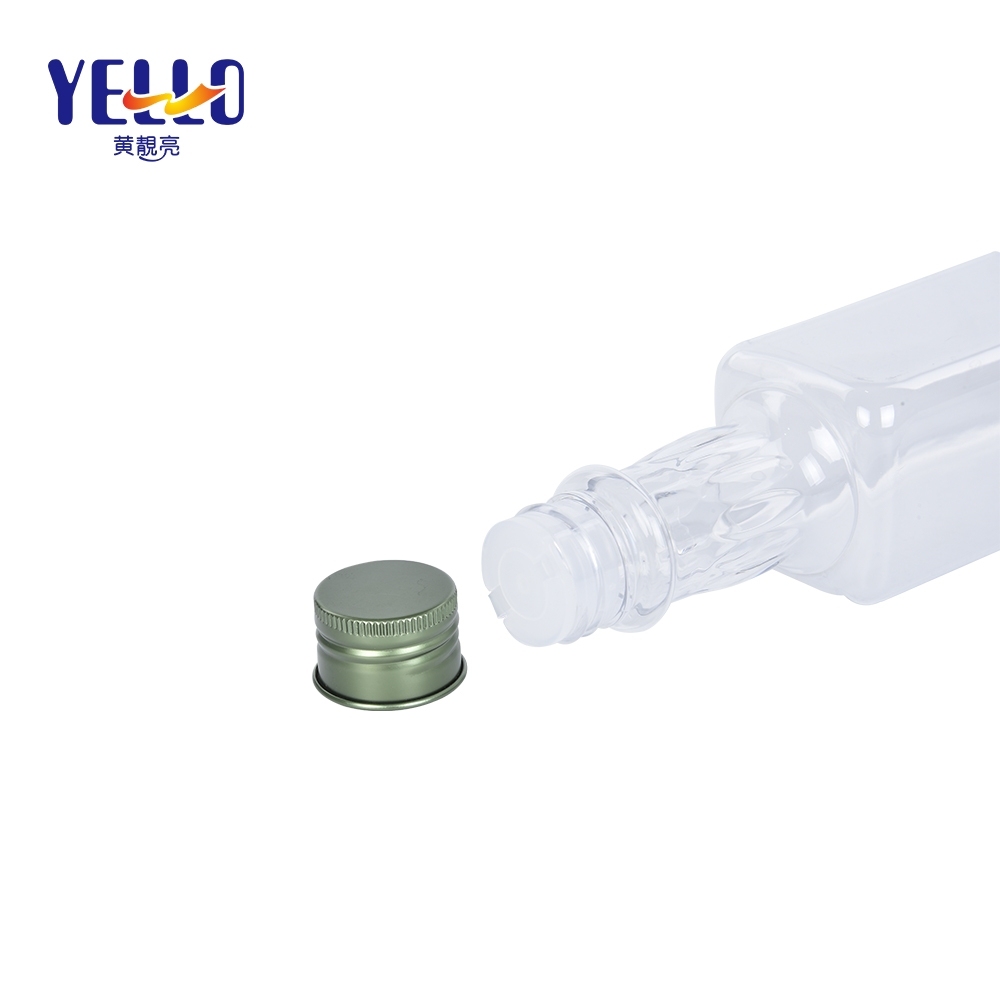 Special Long Neck Square Clear Shampoo Lotion Bottle WIth Aluminum Cap