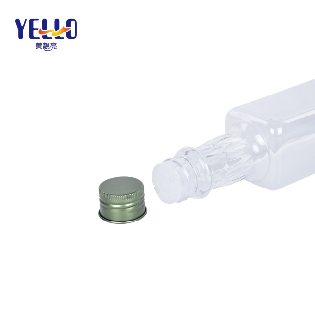 Special Long Neck Square Clear Shampoo Lotion Bottle WIth Aluminum Cap