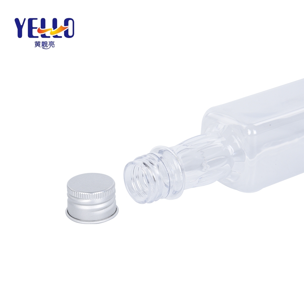 Special Long Neck Square Clear Shampoo Lotion Bottle WIth Aluminum Cap