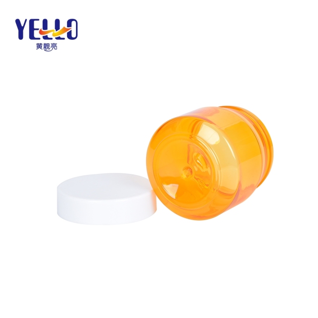 Orange 250g 8 oz Empty Cream Jars Cosmetic Packaging With Lids