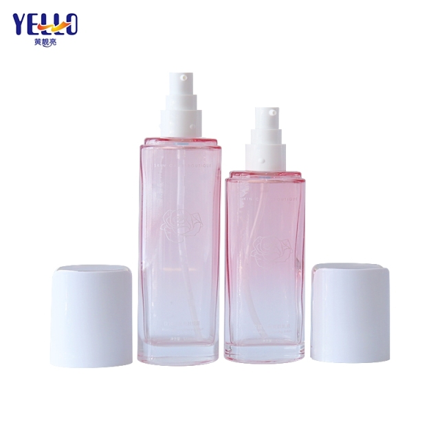 Wholesale Gradient Pink Glass 30ml Cosmetic Jars And Lotion Bottles With Pump