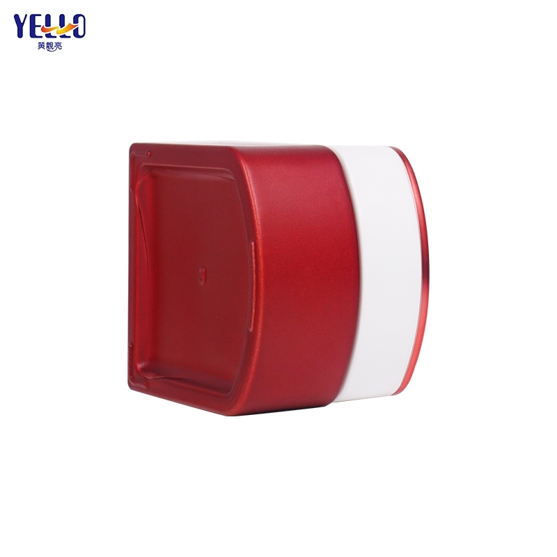 Luxury Red Glass Cosmetic Jars Containers For Creams And Lotion Bottles