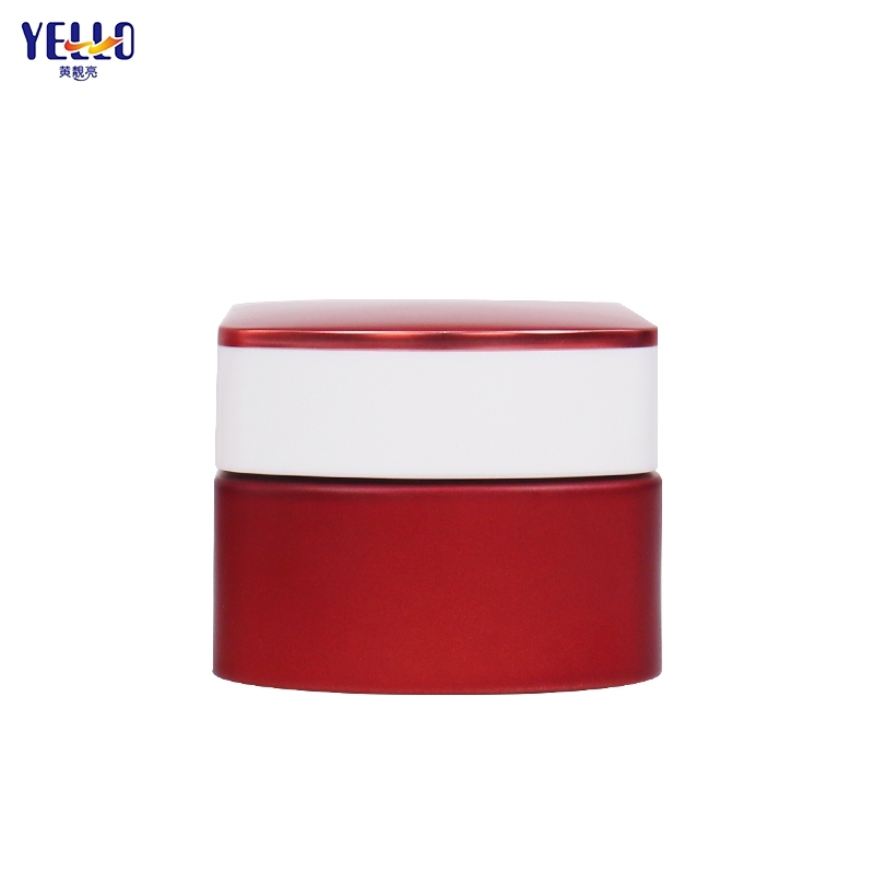 Luxury Red Glass Cosmetic Jars Containers For Creams And Lotion Bottles