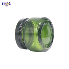 Clear Green Empty Round Glass Cream Jars And Lotion Bottles Set