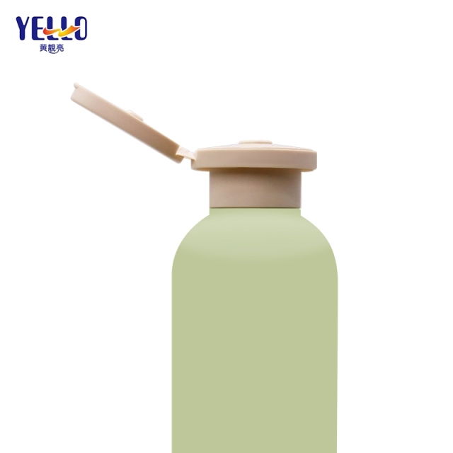 Empty Soft Touch Push HDPE 250Ml 400Ml Green Shampoo Bottles Cosmo Round