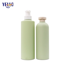 Empty Soft Touch Push HDPE 250Ml 400Ml Green Shampoo Bottles Cosmo Round