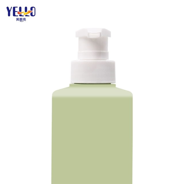 Empty Soft Touch Push HDPE 250Ml 400Ml Green Shampoo Bottles Cosmo Round