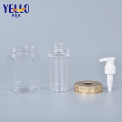 Hexagonal Double Wall Lotion Bottles, Luxury PET Shampoo Bottle
