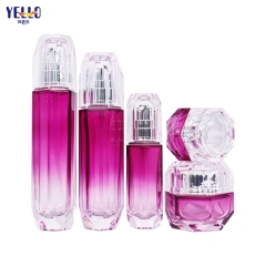 Luxury Glass Cosmetic Jars With Lids And Lotion Pump Bottle Set