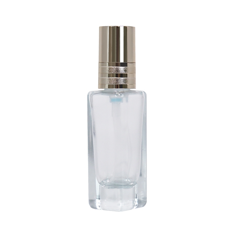 Wholesale Square 25ml Cosmetic Glass Cream Bottles With Gold Pump