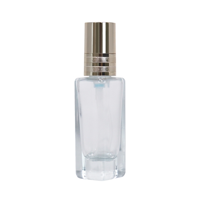 Wholesale Square 25ml Cosmetic Glass Cream Bottles With Gold Pump