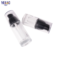 15ml 25ml Glass Lotion Bottles With Black Pump / Cylinder Serum Pump Bottles
