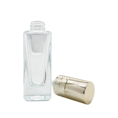 Wholesale Square 25ml Cosmetic Glass Cream Bottles With Gold Pump