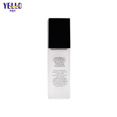 Empty Frosted Square Cosmetic Glass Lotion Bottles 30ml For Foundation