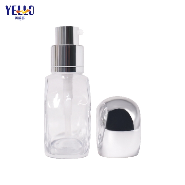 Luxury Unique Shape Glass Lotion Dispenser Bottle 40ml For Cosmetic