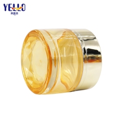 Clear Yellow Glass Lotion Bottles With Pump And Skincare Cream Jar