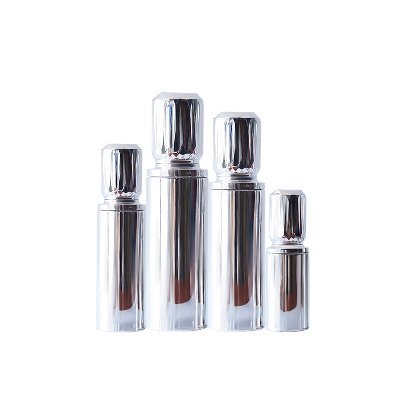 OEM Custom Luxurious Silver Glass Lotion Bottles And Face Cream Jar