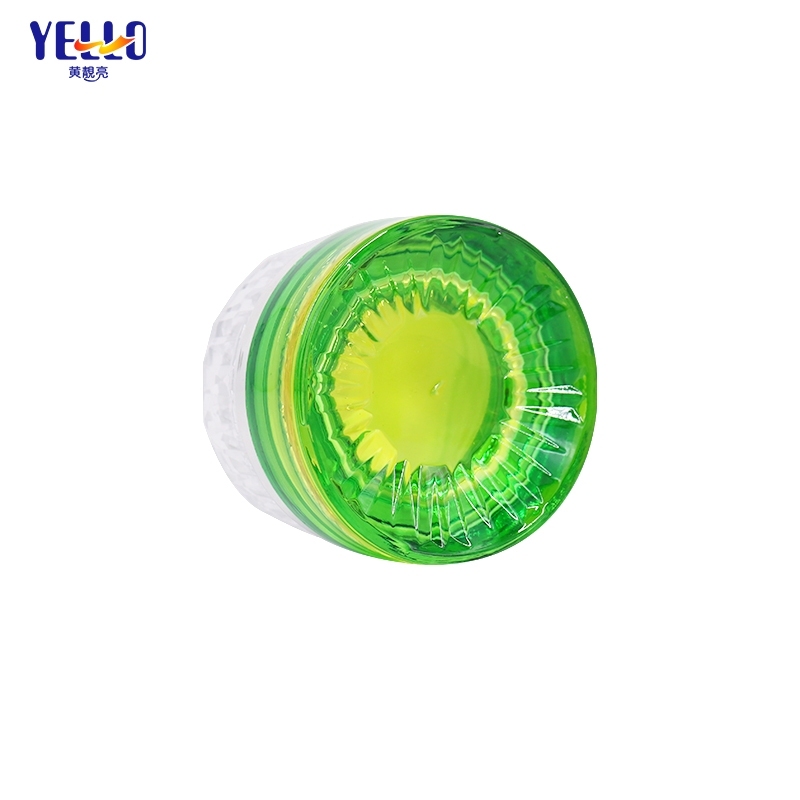 Luxury Green Yellow Glass Cream Jars And Lotion Bottles With Pump