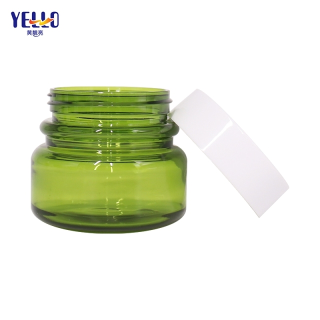 Green Cosmetic Lotion Pump Dispenser Bottles And Cosmetic Cream Jars