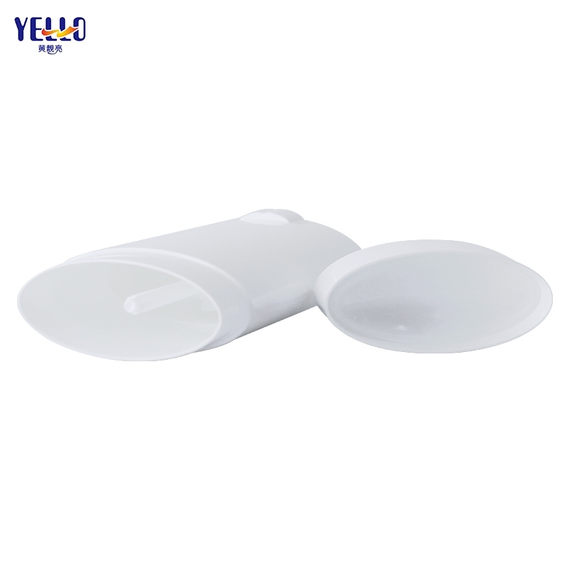 Plastic Eco Friendly White Deodorant Reusable Tube Containers Oval 75g
