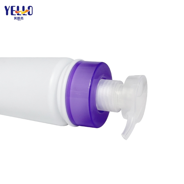 PE Travel Refillable Shampoo And Conditioner Bottles With Purple Pump