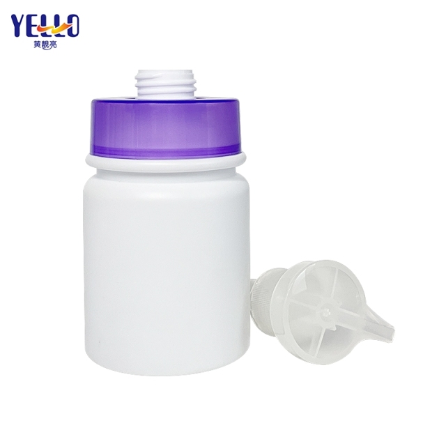 PE Travel Refillable Shampoo And Conditioner Bottles With Purple Pump