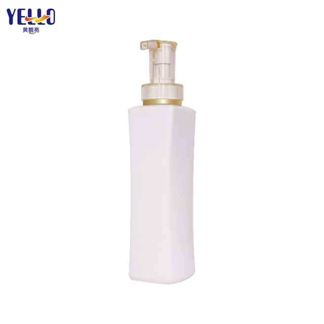 White Square Body Wash Shampoo And Conditioner Dispenser Bottles 10oz