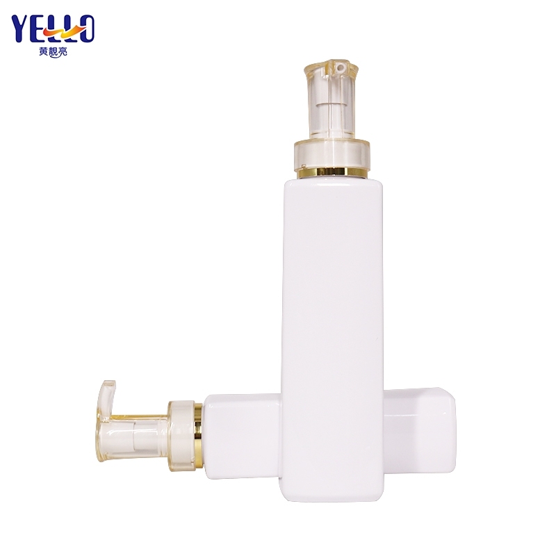 White Square Body Wash Shampoo And Conditioner Dispenser Bottles 10oz