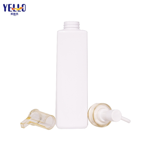 White Square Body Wash Shampoo And Conditioner Dispenser Bottles 10oz