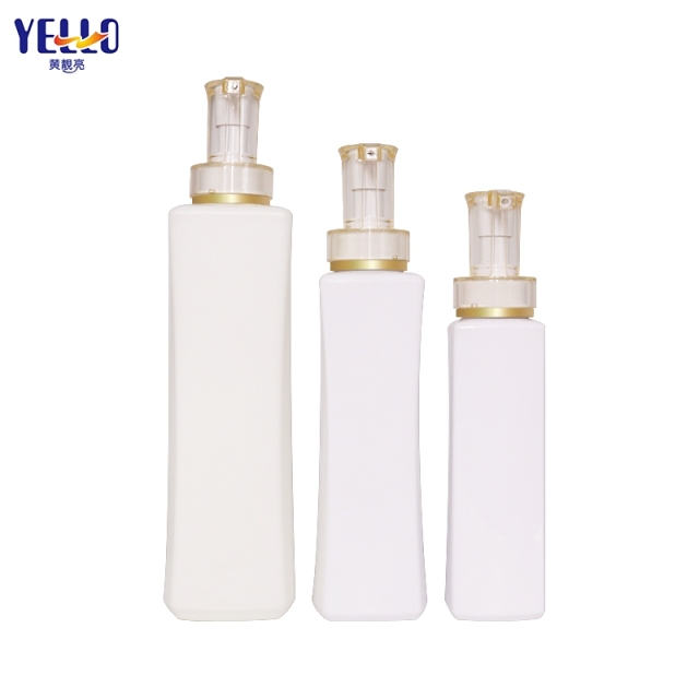 White Square Body Wash Shampoo And Conditioner Dispenser Bottles 10oz