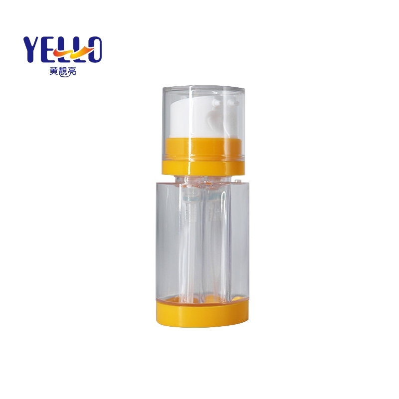 Dual Chamber Oval Plastic Cosmetic Bottle 60ml 2 X 30ml Eco Friendly