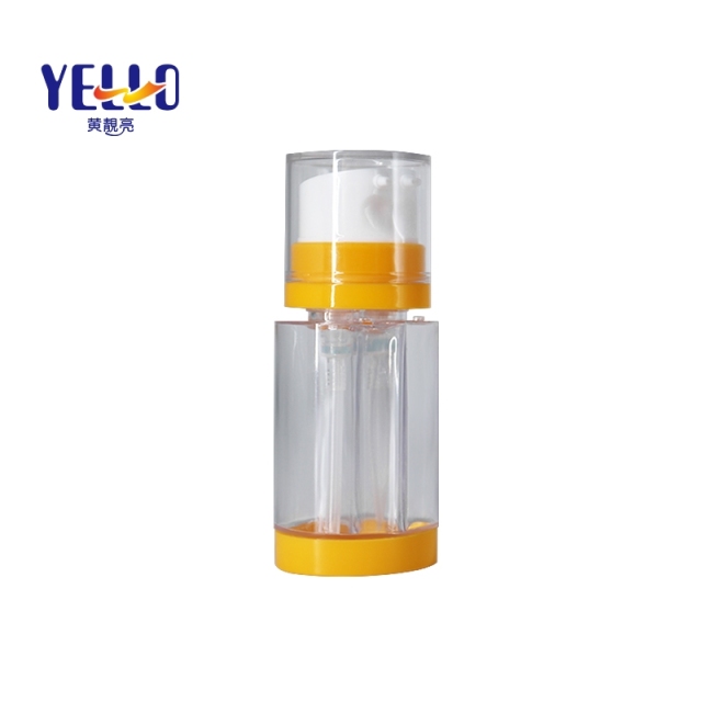 Dual Chamber Oval Plastic Cosmetic Bottle 60ml 2 X 30ml Eco Friendly