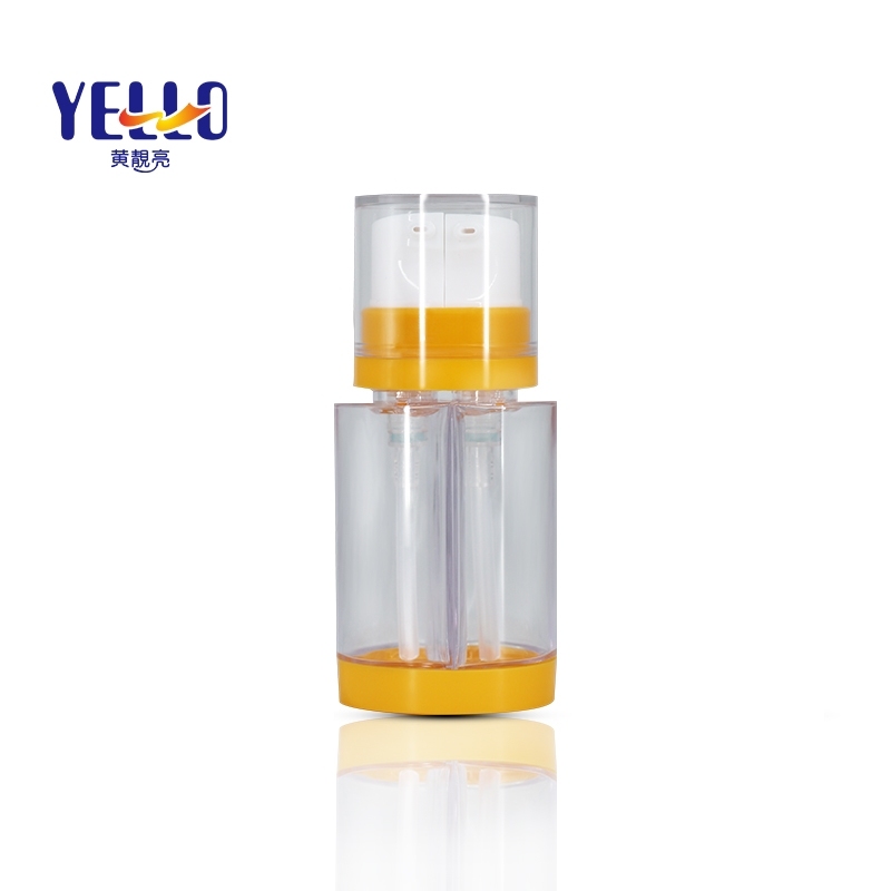 Dual Chamber Oval Plastic Cosmetic Bottle 60ml 2 X 30ml Eco Friendly