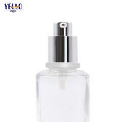 Clear Serum Lotion Pump Glass Bottle And 50Ml Luxury Glass Cream Jar