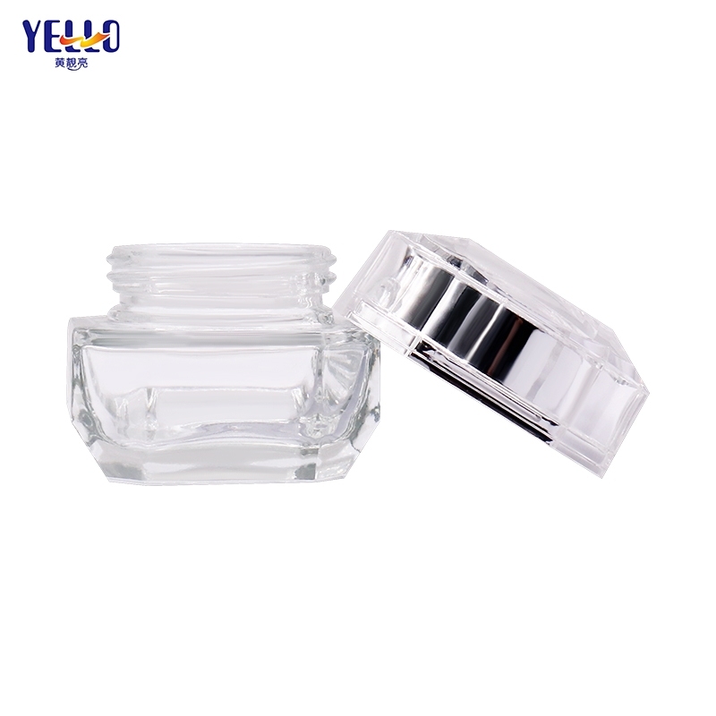 Recycled Glass Lotion Dispenser Bottles And Frosted Cream Jar With Lid