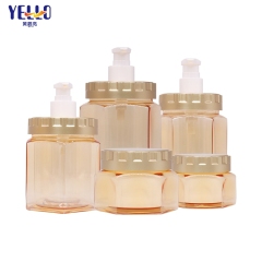 Hexagonal Double Wall Lotion Bottles, Luxury PET Shampoo Bottle