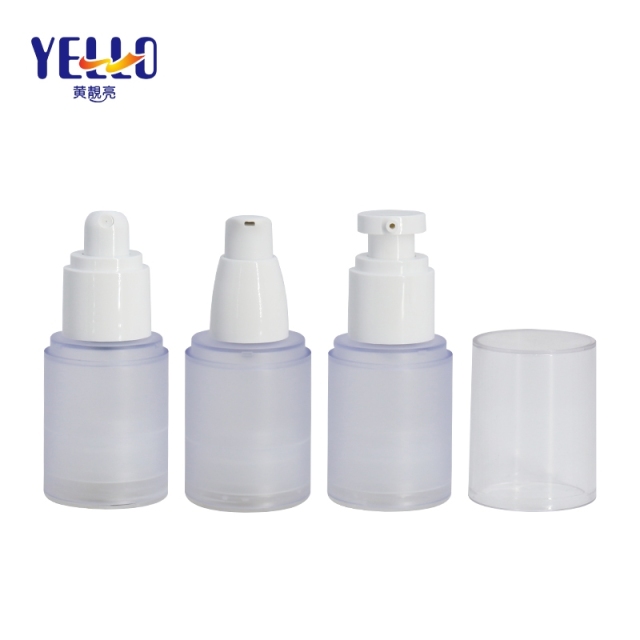 Empty Frosted Airless Pump Bottle , Thick PET 30ml Skincare Serum Bottle