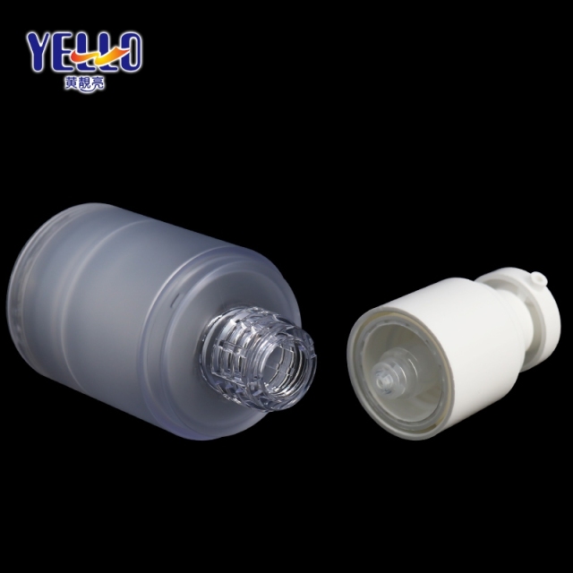 Empty Frosted Airless Pump Bottle , Thick PET 30ml Skincare Serum Bottle