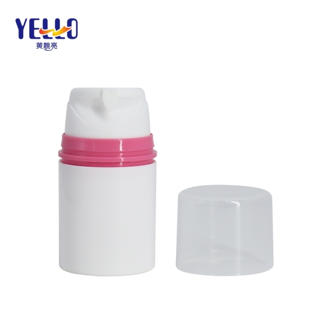Opaque White Plastic Airless Treatment Pump Bottles 50Ml For Cosmetics