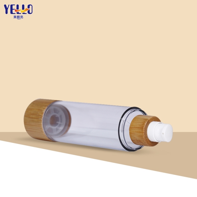 100Ml 3 Oz Bamboo Airless Vacuum Pump Lotion Bottles For Cosmetics