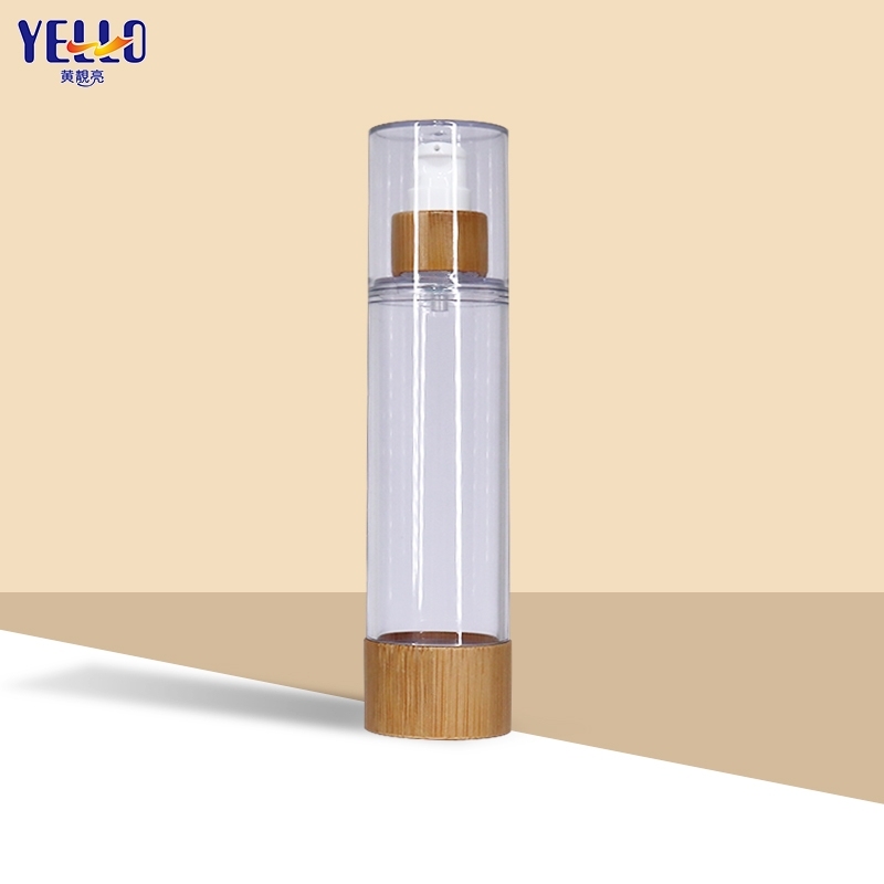 100Ml 3 Oz Bamboo Airless Vacuum Pump Lotion Bottles For Cosmetics