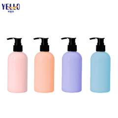 Boston Round Empty Shampoo Bottles With Pump , PET Liquid Body Wash Bottles