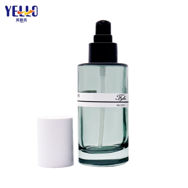Custom Printed 1 OZ Glass Cosmetic Lotion Bottles With Dispenser Pump