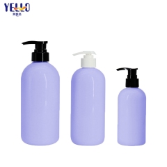 Boston Round Empty Shampoo Bottles With Pump , PET Liquid Body Wash Bottles
