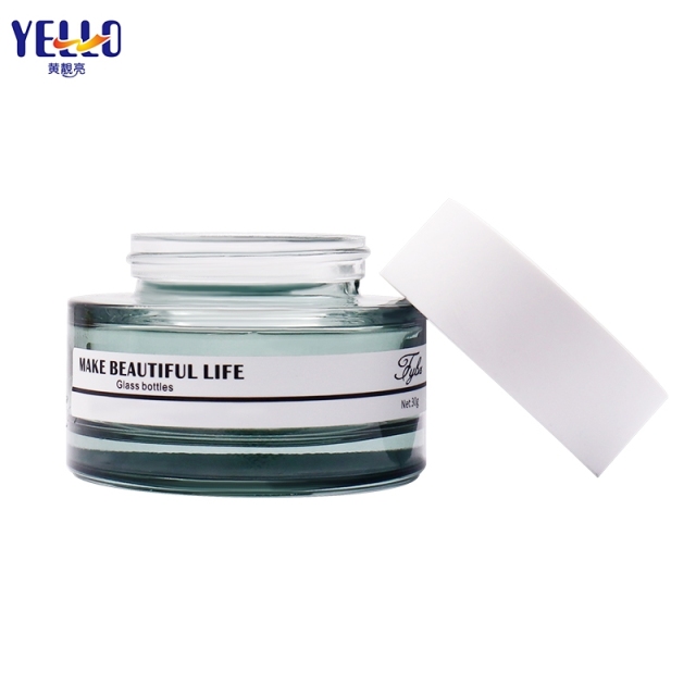 Custom Printed 1 OZ Glass Cosmetic Lotion Bottles With Dispenser Pump